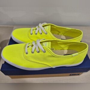 Keds Champion Canvas Sneakers Size 7 BNWT |Neon Yellow Casual Shoes